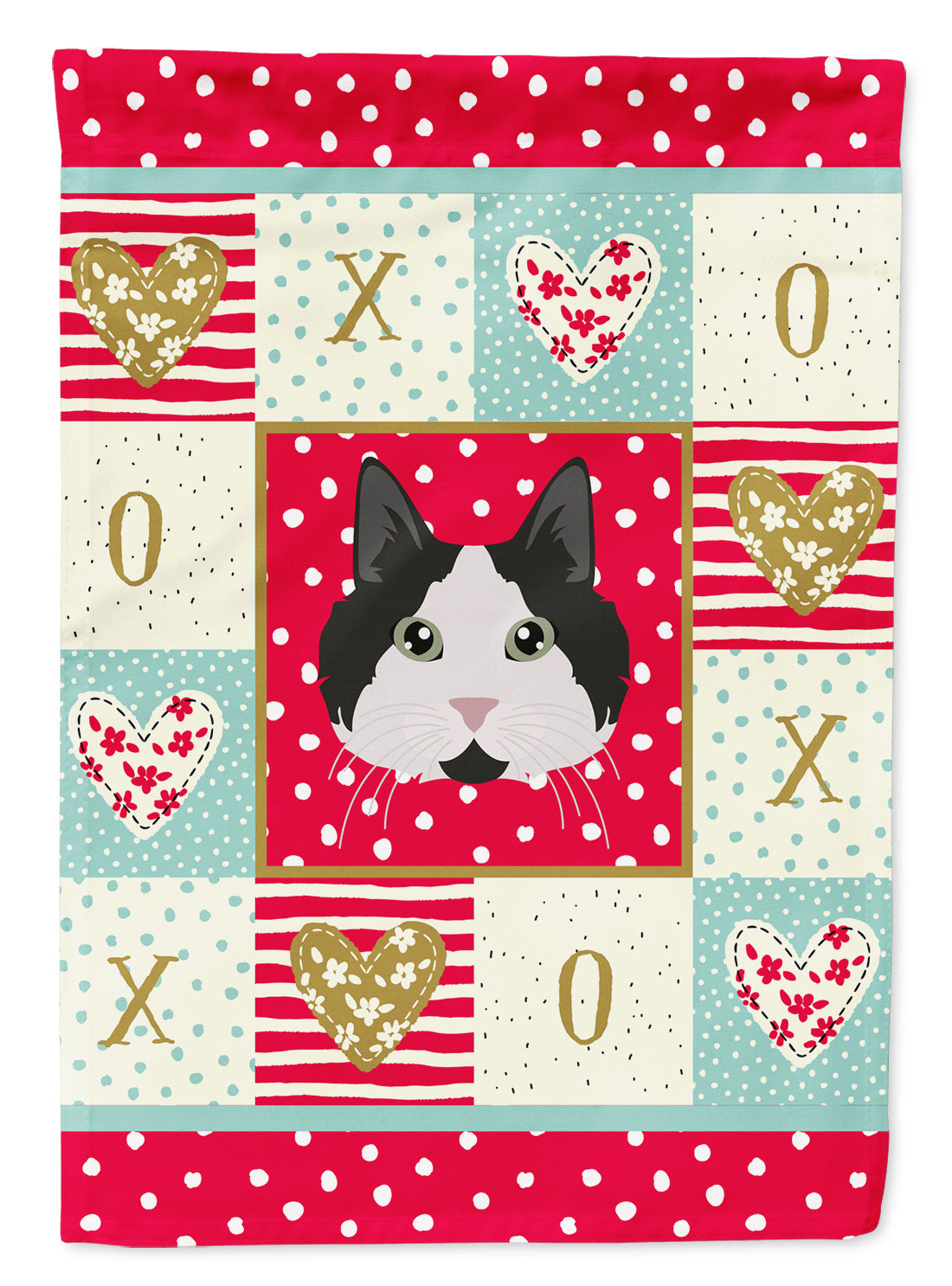 Cymric #2 Cat Love House Flag 28x40 Porch Sleeve Pole Decorative Outside Yard Banner Artwork Wall Hanging, Polyester