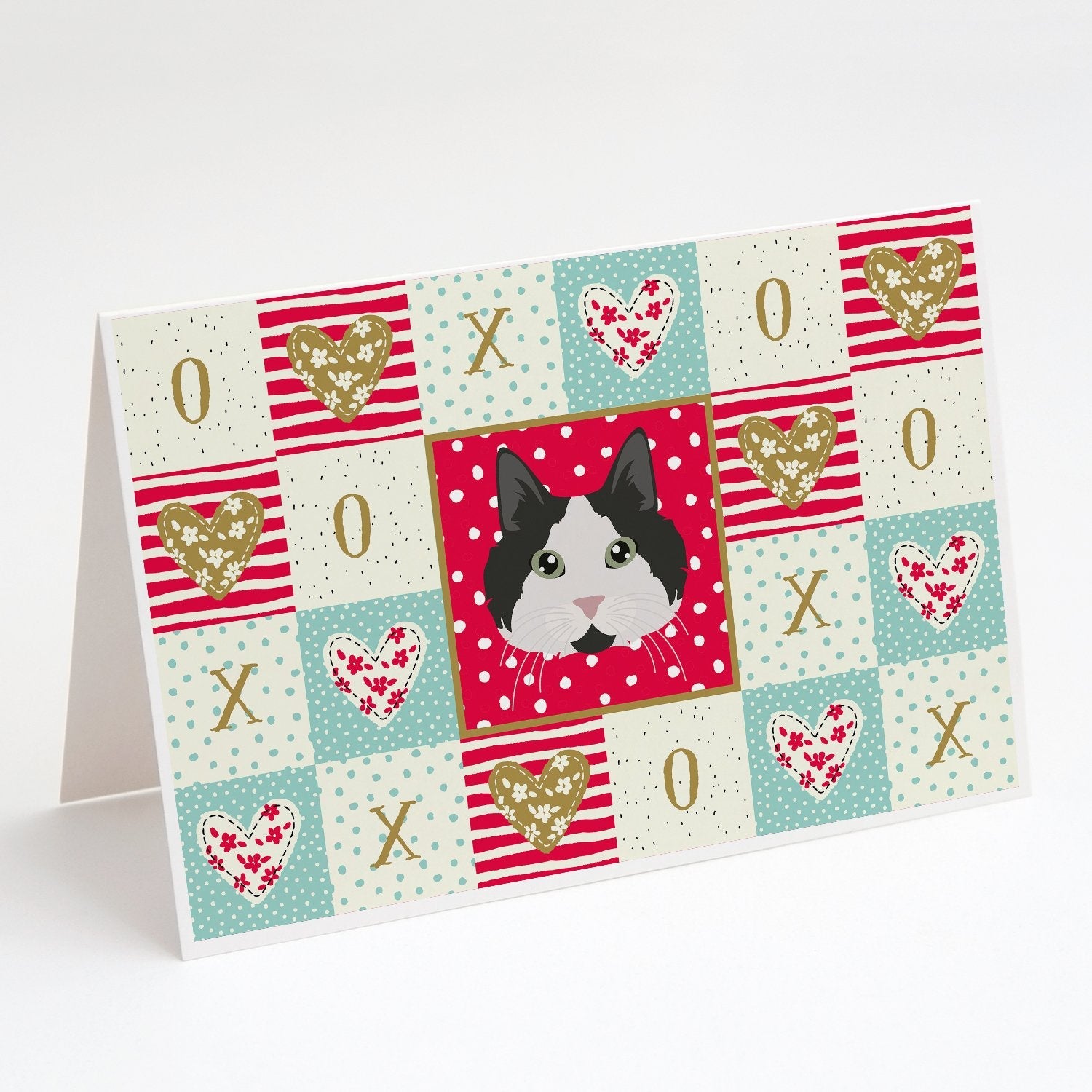 Cymric #2 Cat Love Greeting Cards Pack of 8 Blank Cards with Envelopes Whimsical A7 Size 5x7