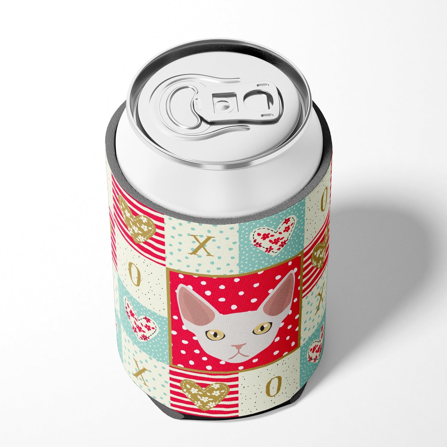 Devon Rex Cat Love Can or Bottle Hugger Cooler Sleeve for Standard 12 oz Cans, Insulated Foam Beer & Soda Can Hugger Reusable