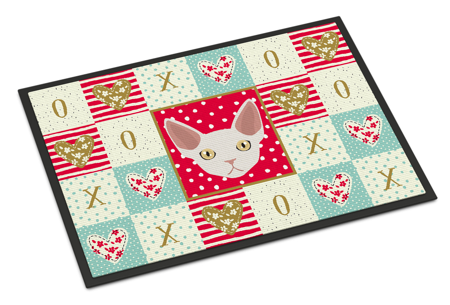 Devon Rex Cat Love Doormat Indoor Outdoor 24H X 36W Front Door Mat Rugs for Entryway, Non Slip Washable Low Pile,