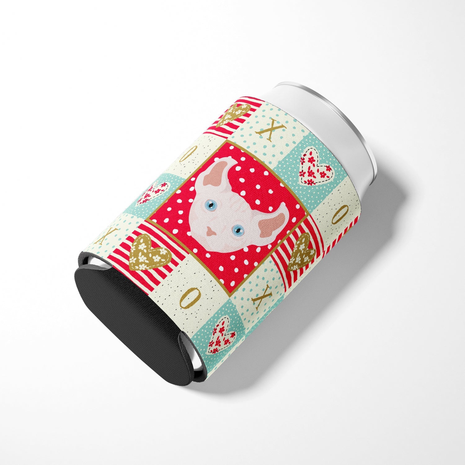 Dwelf Cat Love Can or Bottle Hugger Cooler Sleeve for Standard 12 oz Cans, Insulated Foam Beer & Soda Can Hugger Reusable