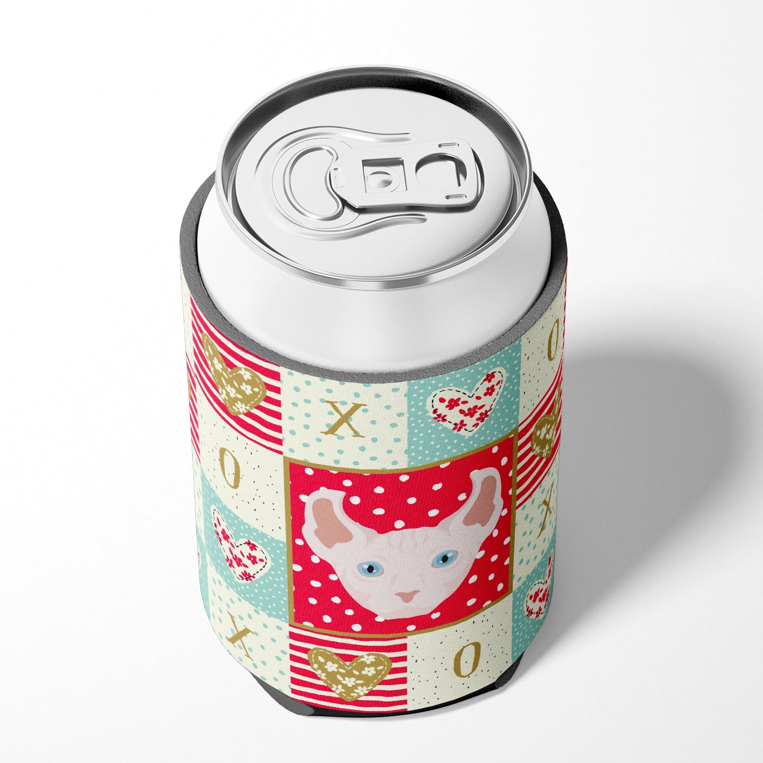 Dwelf Cat Love Can or Bottle Hugger Cooler Sleeve for Standard 12 oz Cans, Insulated Foam Beer & Soda Can Hugger Reusable