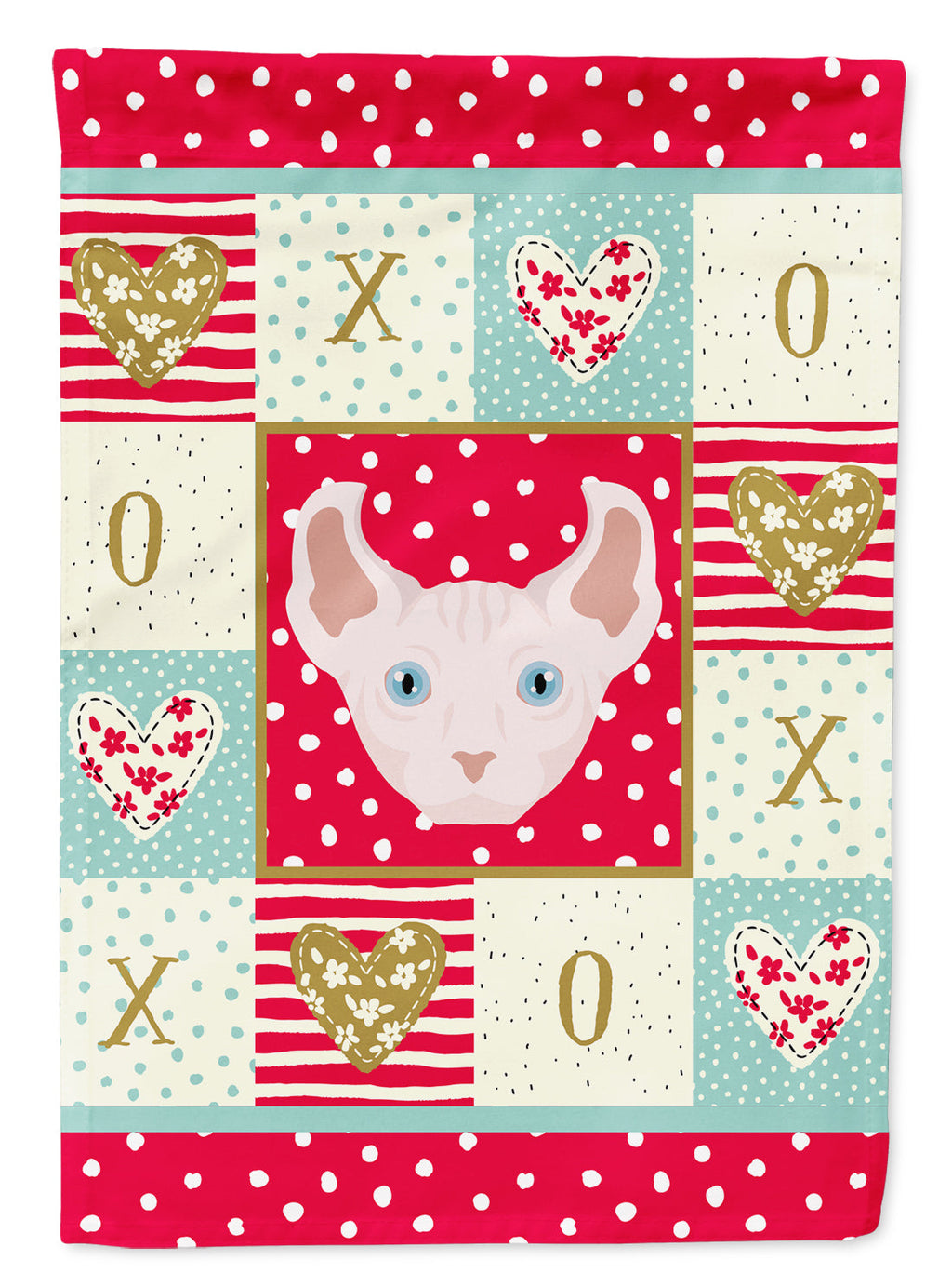 Dwelf Cat Love House Flag 28x40 Porch Sleeve Pole Decorative Outside Yard Banner Artwork Wall Hanging, Polyester