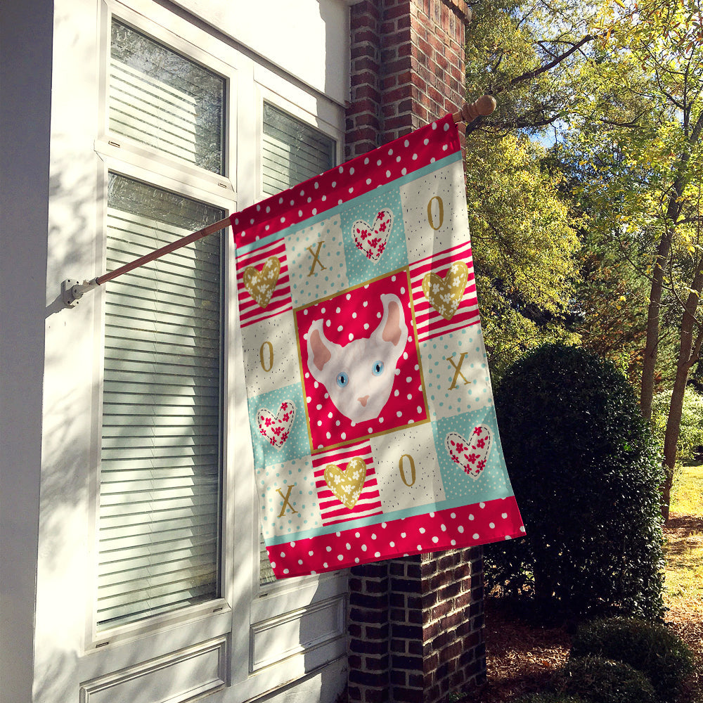 Dwelf Cat Love House Flag 28x40 Porch Sleeve Pole Decorative Outside Yard Banner Artwork Wall Hanging, Polyester