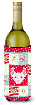 Dwelf Cat Love Wine Bottle Hugger Gift Sleeve for Standard 750 ml Bottles, Insulated Reusable Also Fits Mini Shot & Pint Bottles