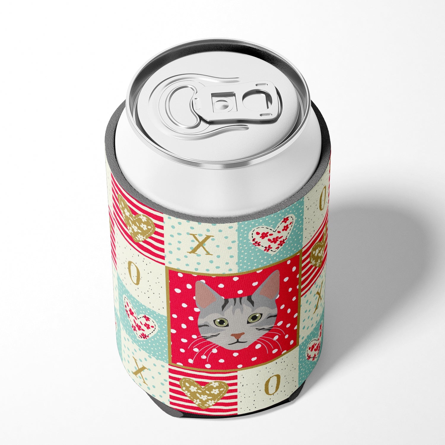 Egyptian Mau Cat Love Can or Bottle Hugger Cooler Sleeve for Standard 12 oz Cans, Insulated Foam Beer & Soda Can Hugger Reusable