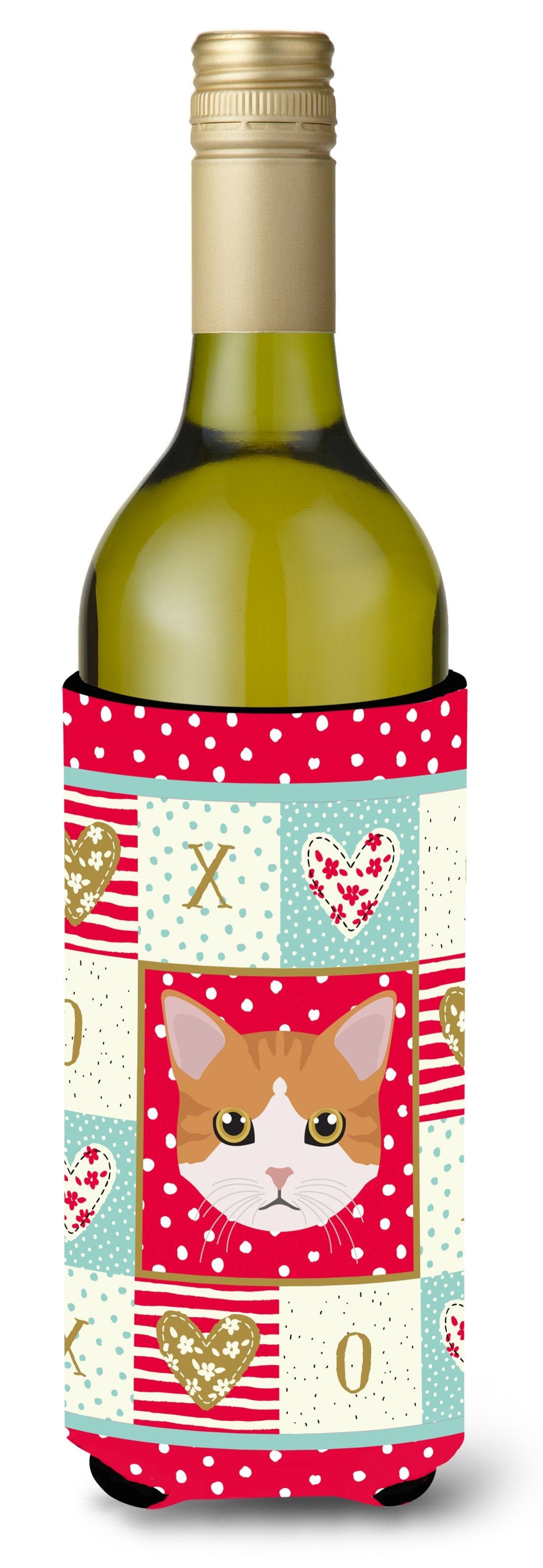 European Shorthair Cat Love Wine Bottle Hugger Gift Sleeve for Standard 750 ml Bottles, Insulated Reusable Also Fits Mini Shot & Pint Bottles