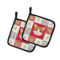 European Shorthair Cat Love Pot Holder Set of 2 Heat Resistant Quilted Hot Pads 7.5 x 7.5 Inch, Insulated Kitchen Trivets for Cooking & Baking