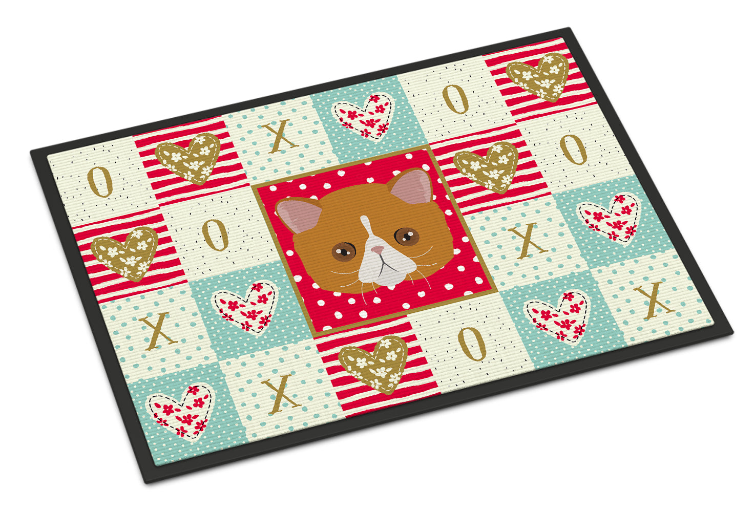 Exotic Shorthair Cat Love Doormat Indoor Outdoor 18H X 27W Front Door Mat Rugs for Entryway, Non Slip Washable