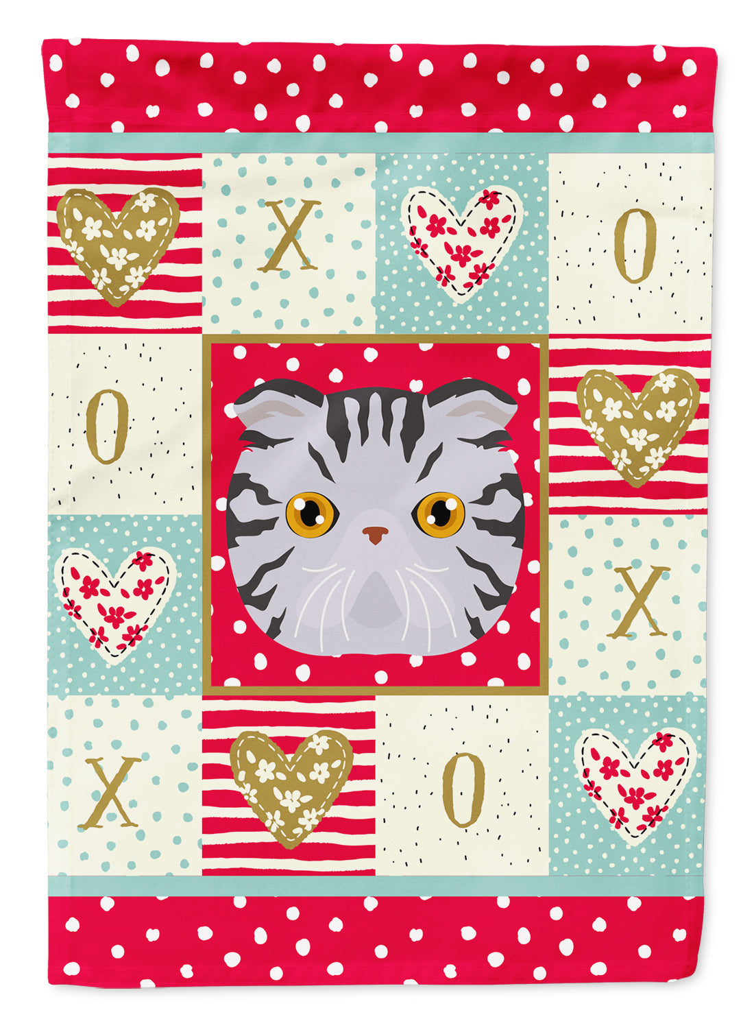 Foldex Exotic Fold Cat Love House Flag 28x40 Porch Sleeve Pole Decorative Outside Yard Banner Artwork Wall Hanging, Polyester