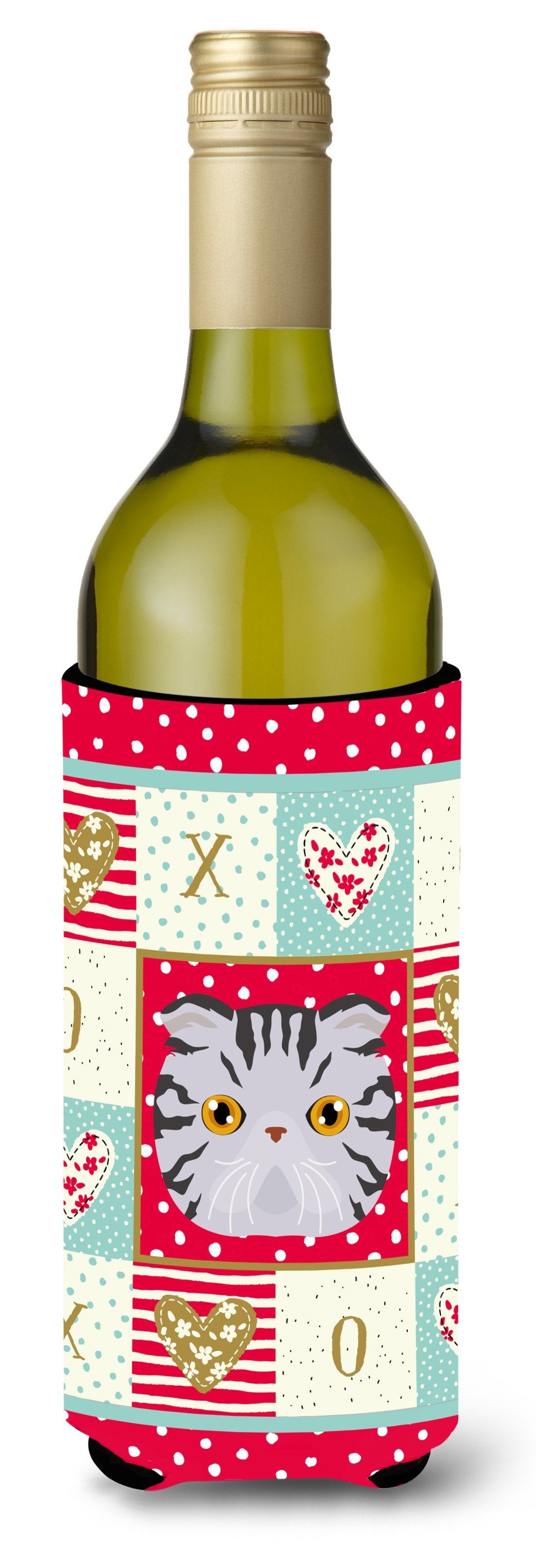 Foldex Exotic Fold Cat Love Wine Bottle Hugger Gift Sleeve for Standard 750 ml Bottles, Insulated Reusable Also Fits Mini Shot & Pint Bottles