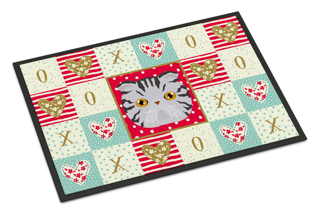 Foldex Exotic Fold Cat Love Doormat Indoor Outdoor 18H X 27W Front Door Mat Rugs for Entryway, Non Slip Washable