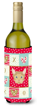 German Rex Cat Love Wine Bottle Hugger Gift Sleeve for Standard 750 ml Bottles, Insulated Reusable Also Fits Mini Shot & Pint Bottles