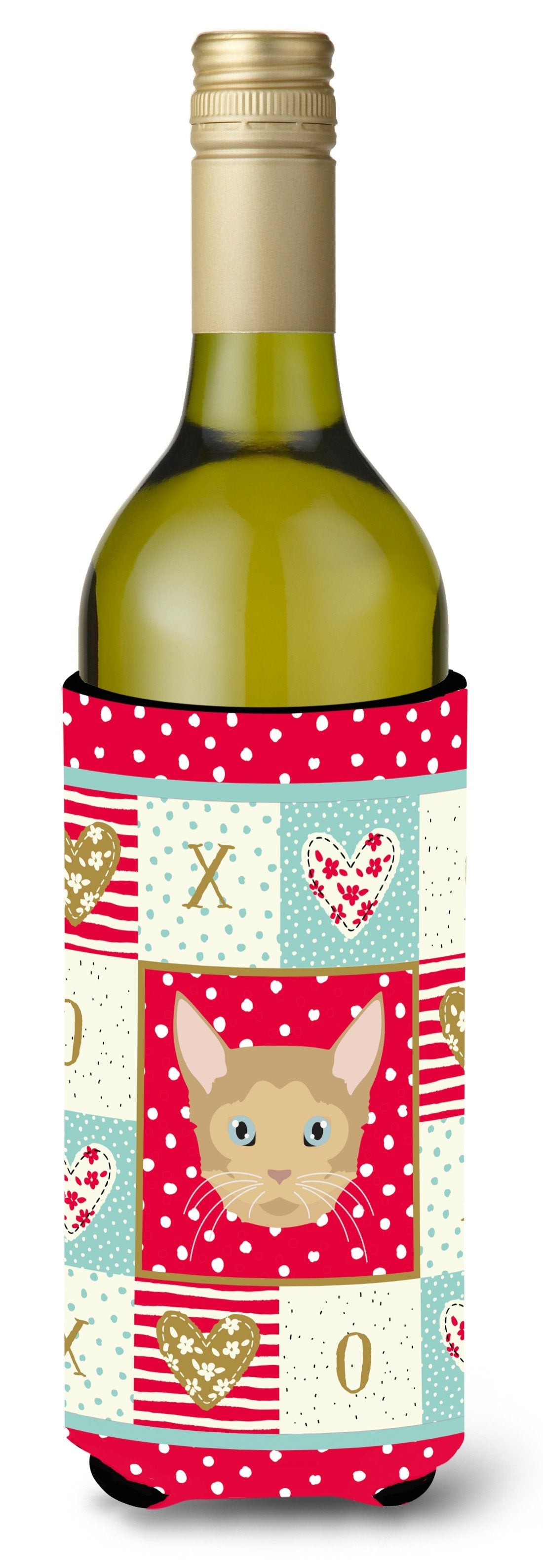 German Rex Cat Love Wine Bottle Hugger Gift Sleeve for Standard 750 ml Bottles, Insulated Reusable Also Fits Mini Shot & Pint Bottles