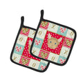 German Rex Cat Love Pot Holder Set of 2 Heat Resistant Quilted Hot Pads 7.5 x 7.5 Inch, Insulated Kitchen Trivets for Cooking & Baking