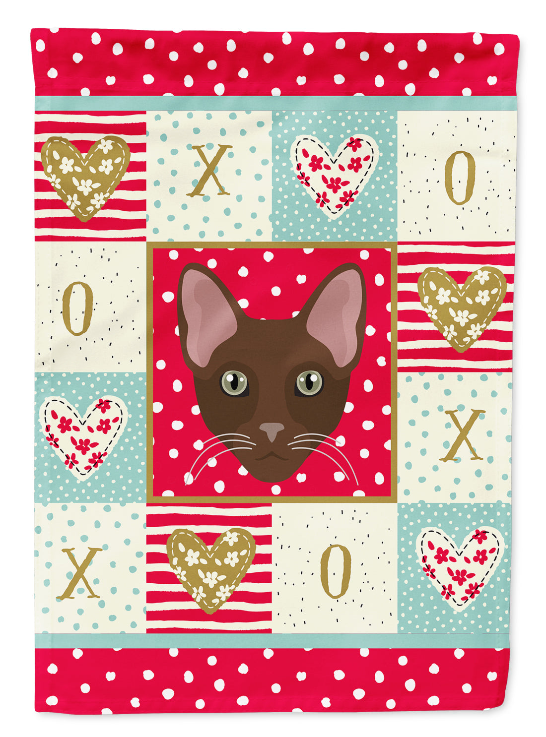 Havana Brown Cat Love House Flag 28x40 Porch Sleeve Pole Decorative Outside Yard Banner Artwork Wall Hanging, Polyester