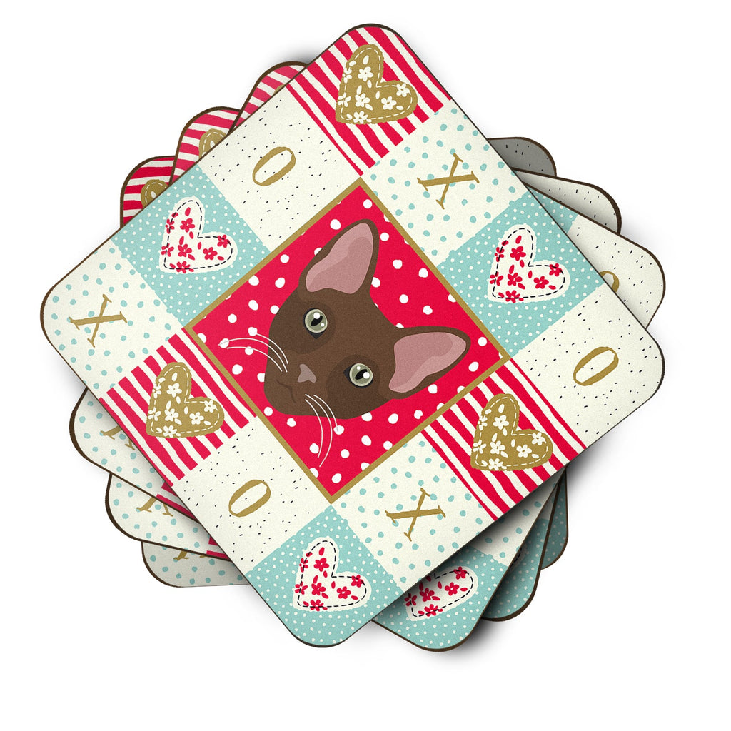 Havana Brown Cat Love Foam Coasters Set of 4 Cup Coasters for Indoor Outdoor, Tabletop Protection, Anti Slip, Mouse pad Material