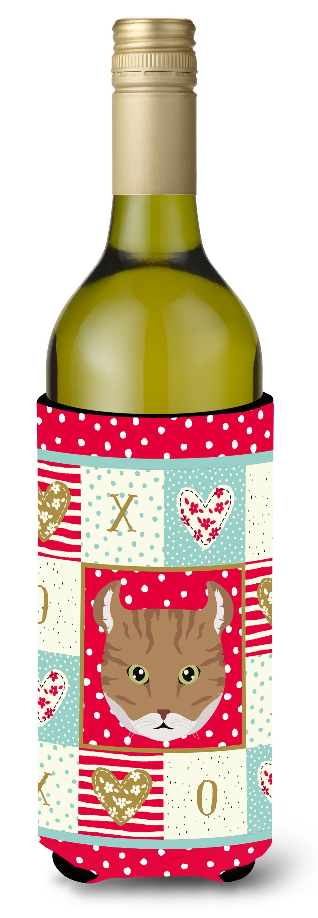 Highlander Lynx Cat Love Wine Bottle Hugger Gift Sleeve for Standard 750 ml Bottles, Insulated Reusable Also Fits Mini Shot & Pint Bottles