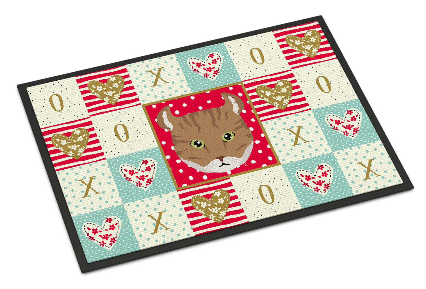 Highlander Lynx Cat Love Doormat Indoor Outdoor 18H X 27W Front Door Mat Rugs for Entryway, Non Slip Washable