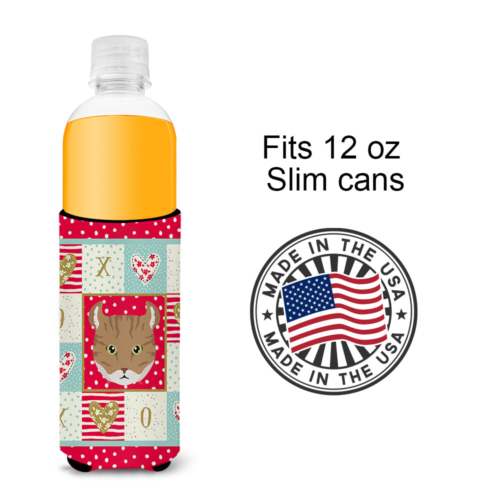Highlander Lynx Cat Love Slim Can Hugger , Insulated Foam Hugger for 12 oz Slim Cans, Beer Bottles & Water Bottles, Printed in USA
