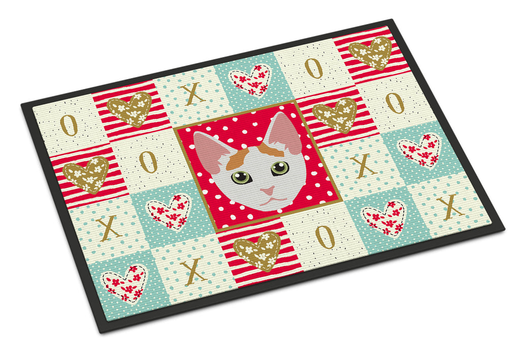 Japanese Bobtail Cat Love Doormat Indoor Outdoor 18H X 27W Front Door Mat Rugs for Entryway, Non Slip Washable