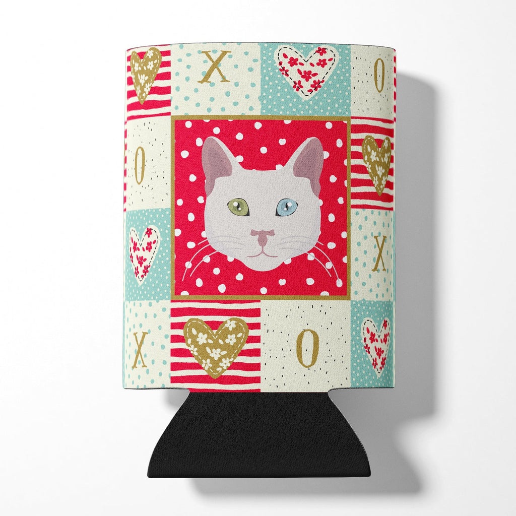 Khao Manee Cat Love Can or Bottle Hugger Cooler Sleeve for Standard 12 oz Cans, Insulated Foam Beer & Soda Can Hugger Reusable