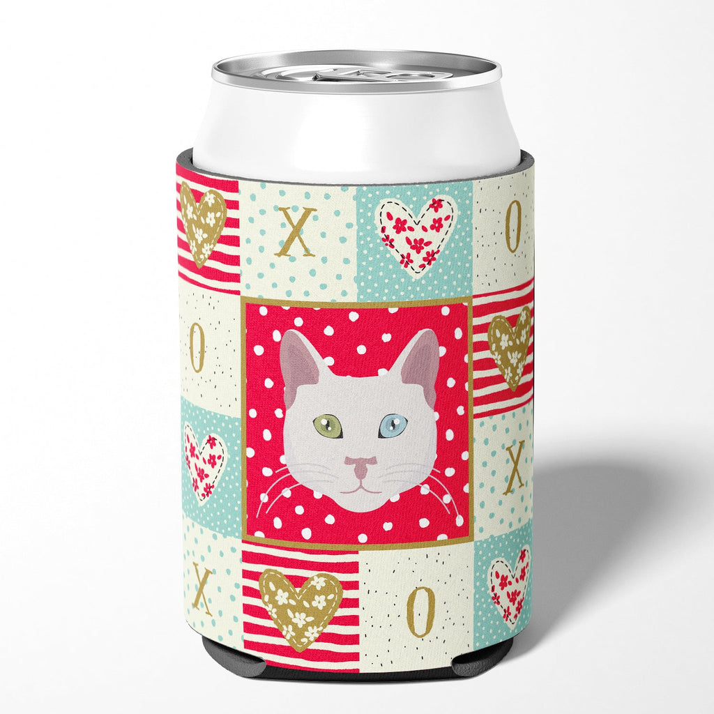 Khao Manee Cat Love Can or Bottle Hugger Cooler Sleeve for Standard 12 oz Cans, Insulated Foam Beer & Soda Can Hugger Reusable