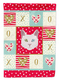 Khao Manee Cat Love House Flag 28x40 Porch Sleeve Pole Decorative Outside Yard Banner Artwork Wall Hanging, Polyester