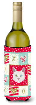 Khao Manee Cat Love Wine Bottle Hugger Gift Sleeve for Standard 750 ml Bottles, Insulated Reusable Also Fits Mini Shot & Pint Bottles