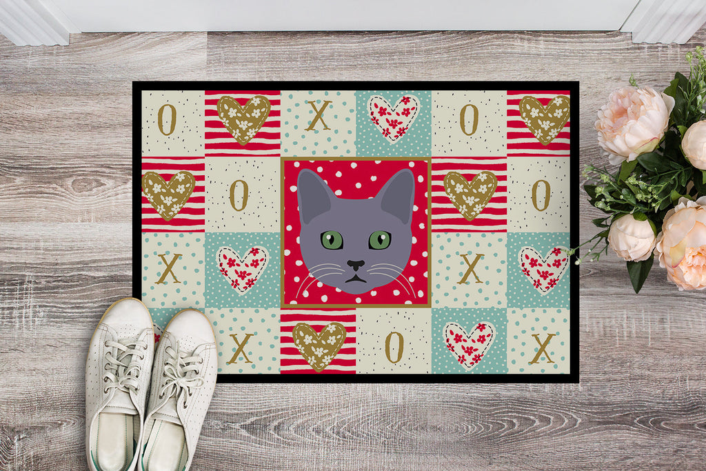 Korat Cat Love Doormat Indoor Outdoor 18H X 27W Front Door Mat Rugs for Entryway, Non Slip Washable