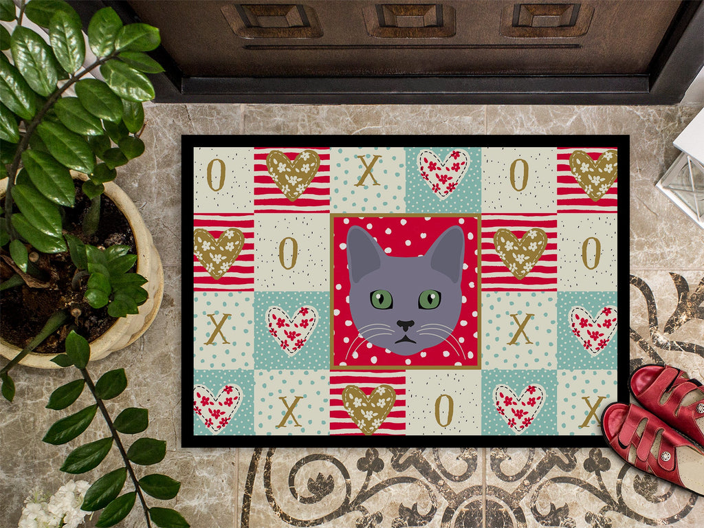 Korat Cat Love Doormat Indoor Outdoor 18H X 27W Front Door Mat Rugs for Entryway, Non Slip Washable