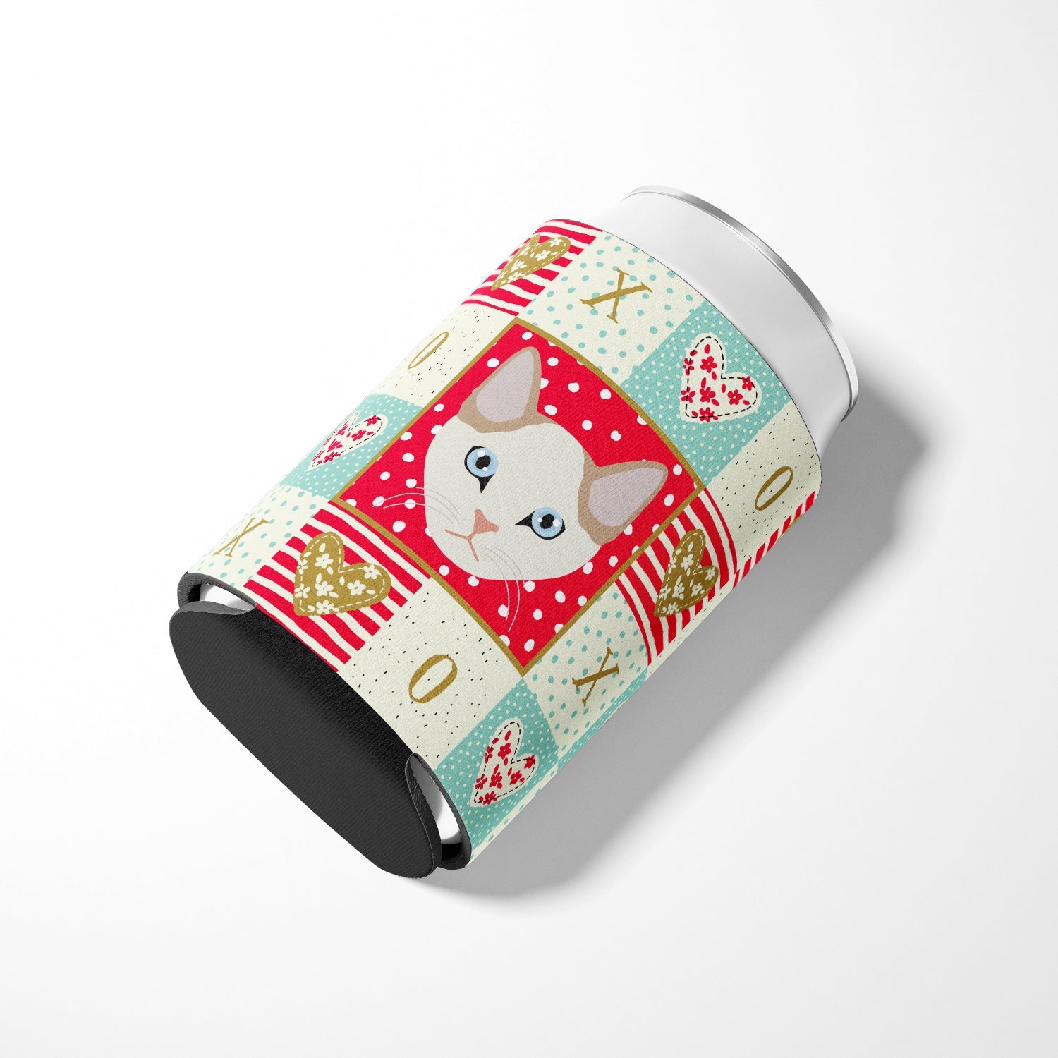 Korean Bobtail Cat Love Can or Bottle Hugger Cooler Sleeve for Standard 12 oz Cans, Insulated Foam Beer & Soda Can Hugger Reusable