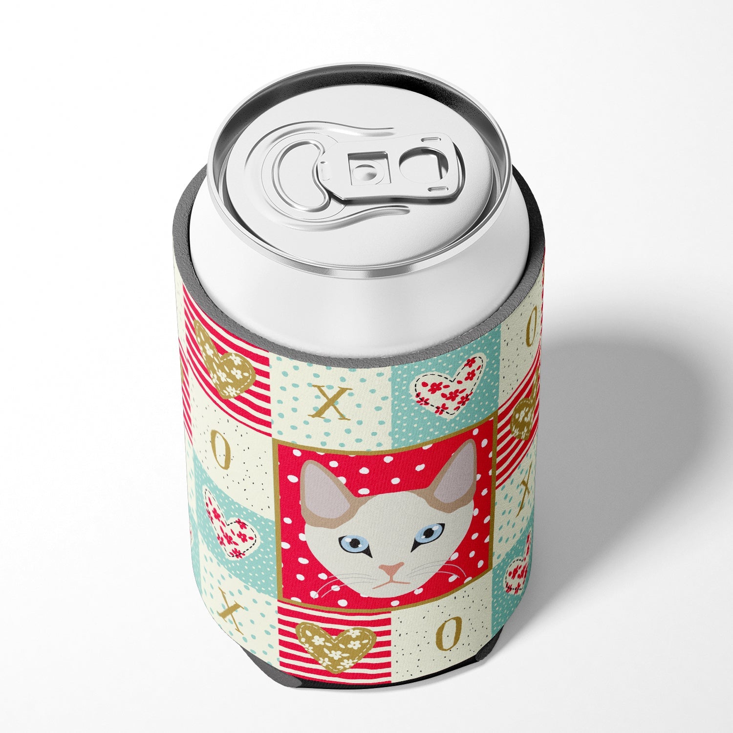 Korean Bobtail Cat Love Can or Bottle Hugger Cooler Sleeve for Standard 12 oz Cans, Insulated Foam Beer & Soda Can Hugger Reusable