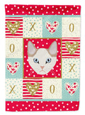 Korean Bobtail Cat Love House Flag 28x40 Porch Sleeve Pole Decorative Outside Yard Banner Artwork Wall Hanging, Polyester