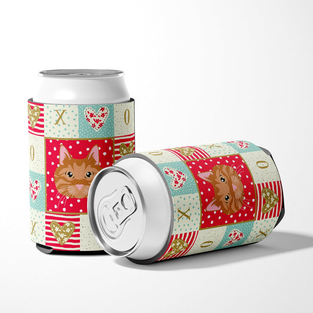 Kurilian Bobtail Cat Love Can or Bottle Hugger Cooler Sleeve for Standard 12 oz Cans, Insulated Foam Beer & Soda Can Hugger Reusable