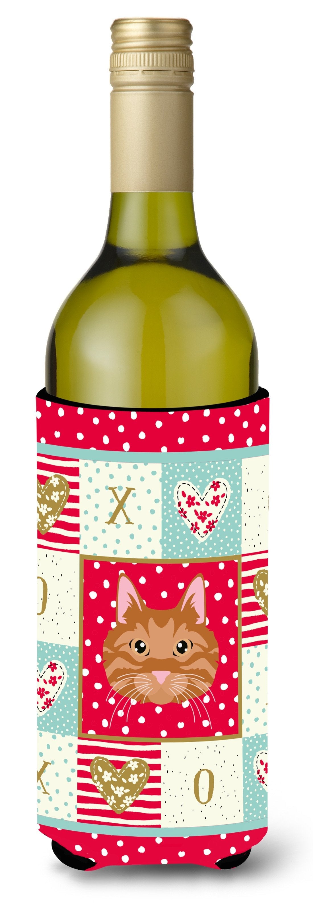 Kurilian Bobtail Cat Love Wine Bottle Hugger Gift Sleeve for Standard 750 ml Bottles, Insulated Reusable Also Fits Mini Shot & Pint Bottles