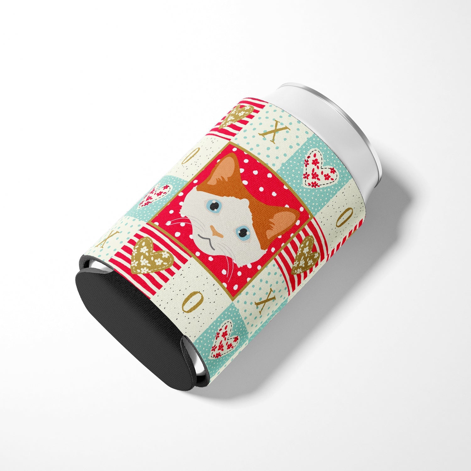 La Perm Cat Love Can or Bottle Hugger Cooler Sleeve for Standard 12 oz Cans, Insulated Foam Beer & Soda Can Hugger Reusable