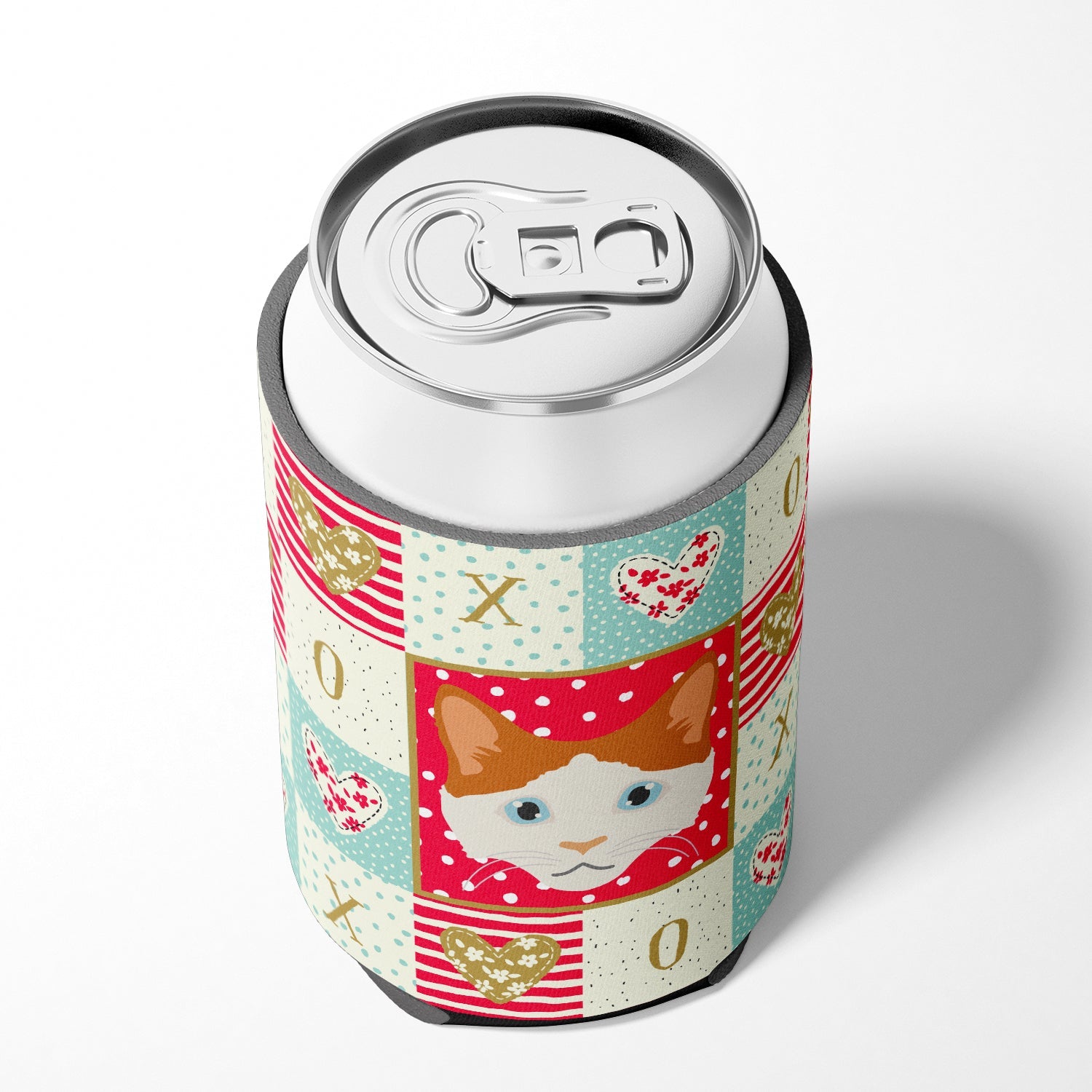 La Perm Cat Love Can or Bottle Hugger Cooler Sleeve for Standard 12 oz Cans, Insulated Foam Beer & Soda Can Hugger Reusable
