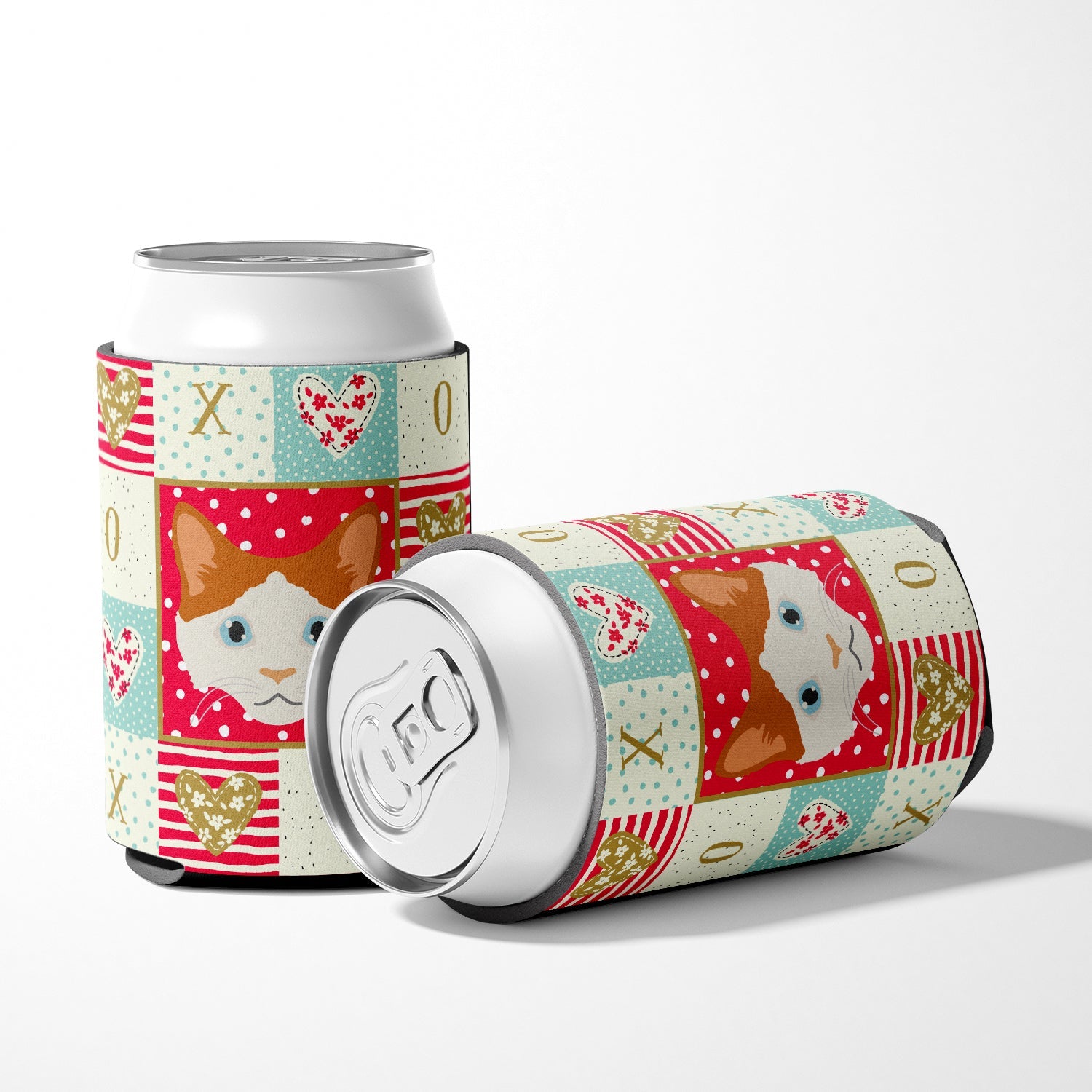 La Perm Cat Love Can or Bottle Hugger Cooler Sleeve for Standard 12 oz Cans, Insulated Foam Beer & Soda Can Hugger Reusable