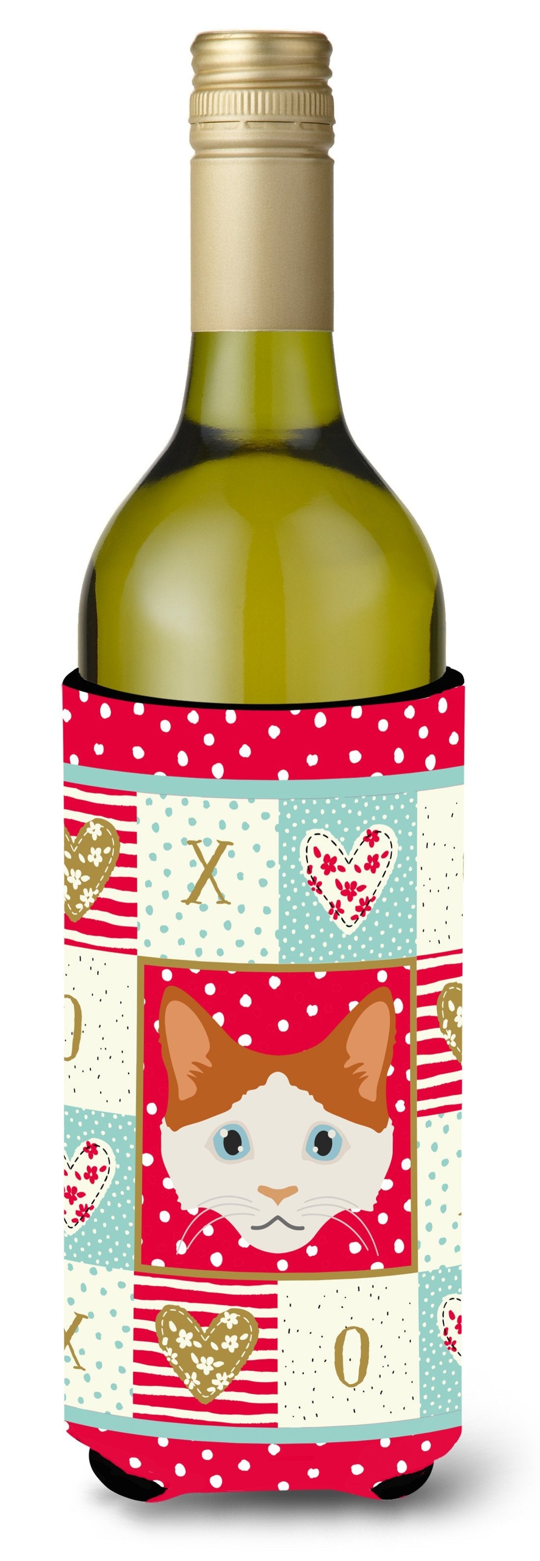 La Perm Cat Love Wine Bottle Hugger Gift Sleeve for Standard 750 ml Bottles, Insulated Reusable Also Fits Mini Shot & Pint Bottles