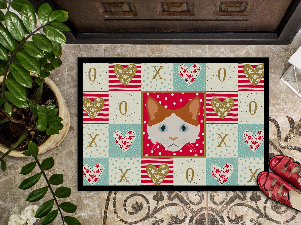 La Perm Cat Love Doormat Indoor Outdoor 18H X 27W Front Door Mat Rugs for Entryway, Non Slip Washable