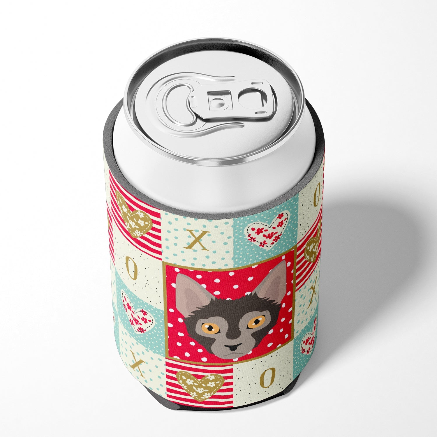 Lykoi Cat Love Can or Bottle Hugger Cooler Sleeve for Standard 12 oz Cans, Insulated Foam Beer & Soda Can Hugger Reusable