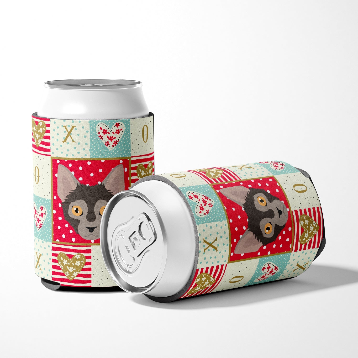 Lykoi Cat Love Can or Bottle Hugger Cooler Sleeve for Standard 12 oz Cans, Insulated Foam Beer & Soda Can Hugger Reusable
