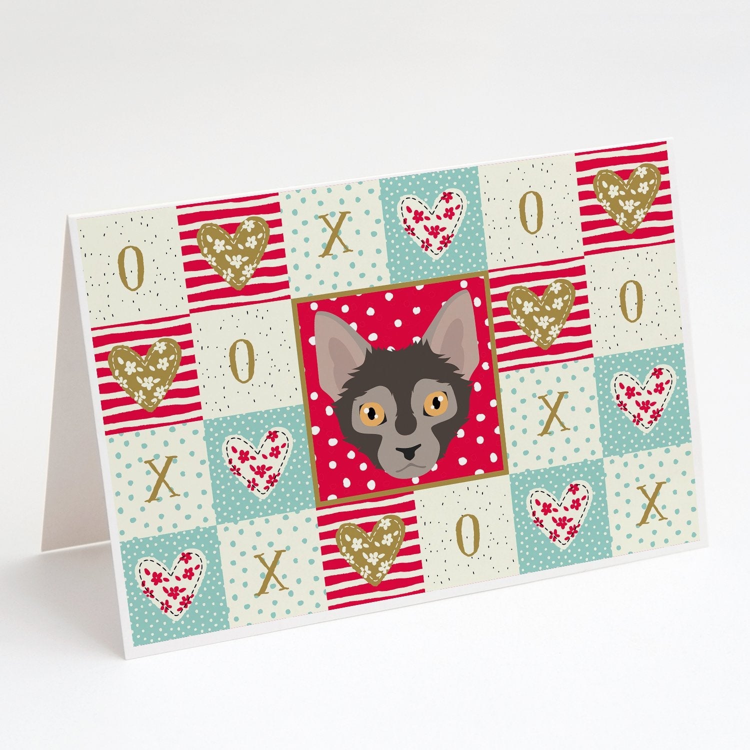 Lykoi Cat Love Greeting Cards Pack of 8 Blank Cards with Envelopes Whimsical A7 Size 5x7