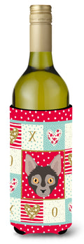 Lykoi Cat Love Wine Bottle Hugger Gift Sleeve for Standard 750 ml Bottles, Insulated Reusable Also Fits Mini Shot & Pint Bottles
