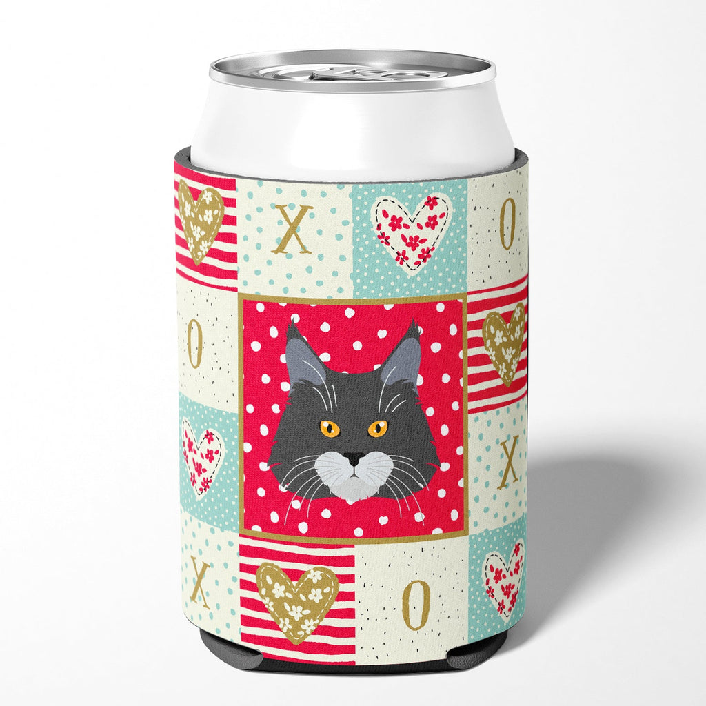 Maine Coon Cat Love Can or Bottle Hugger Cooler Sleeve for Standard 12 oz Cans, Insulated Foam Beer & Soda Can Hugger Reusable