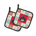 Maine Coon Cat Love Pot Holder Set of 2 Heat Resistant Quilted Hot Pads 7.5 x 7.5 Inch, Insulated Kitchen Trivets for Cooking & Baking