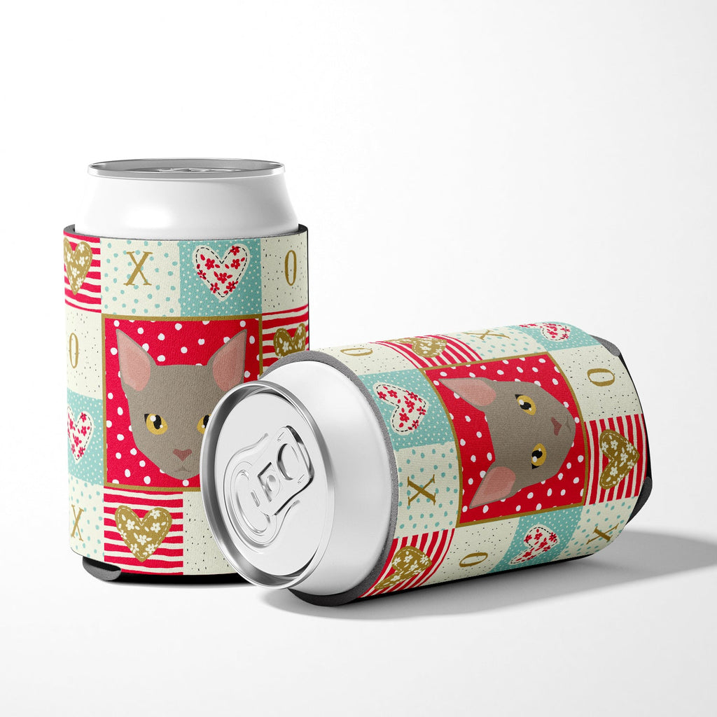Malayan Cat Love Can or Bottle Hugger Cooler Sleeve for Standard 12 oz Cans, Insulated Foam Beer & Soda Can Hugger Reusable