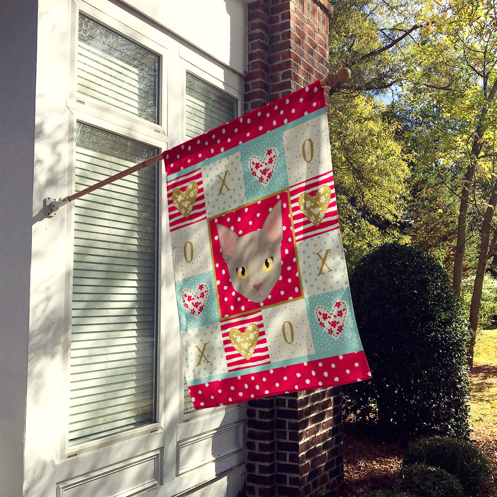 Malayan Cat Love House Flag 28x40 Porch Sleeve Pole Decorative Outside Yard Banner Artwork Wall Hanging, Polyester