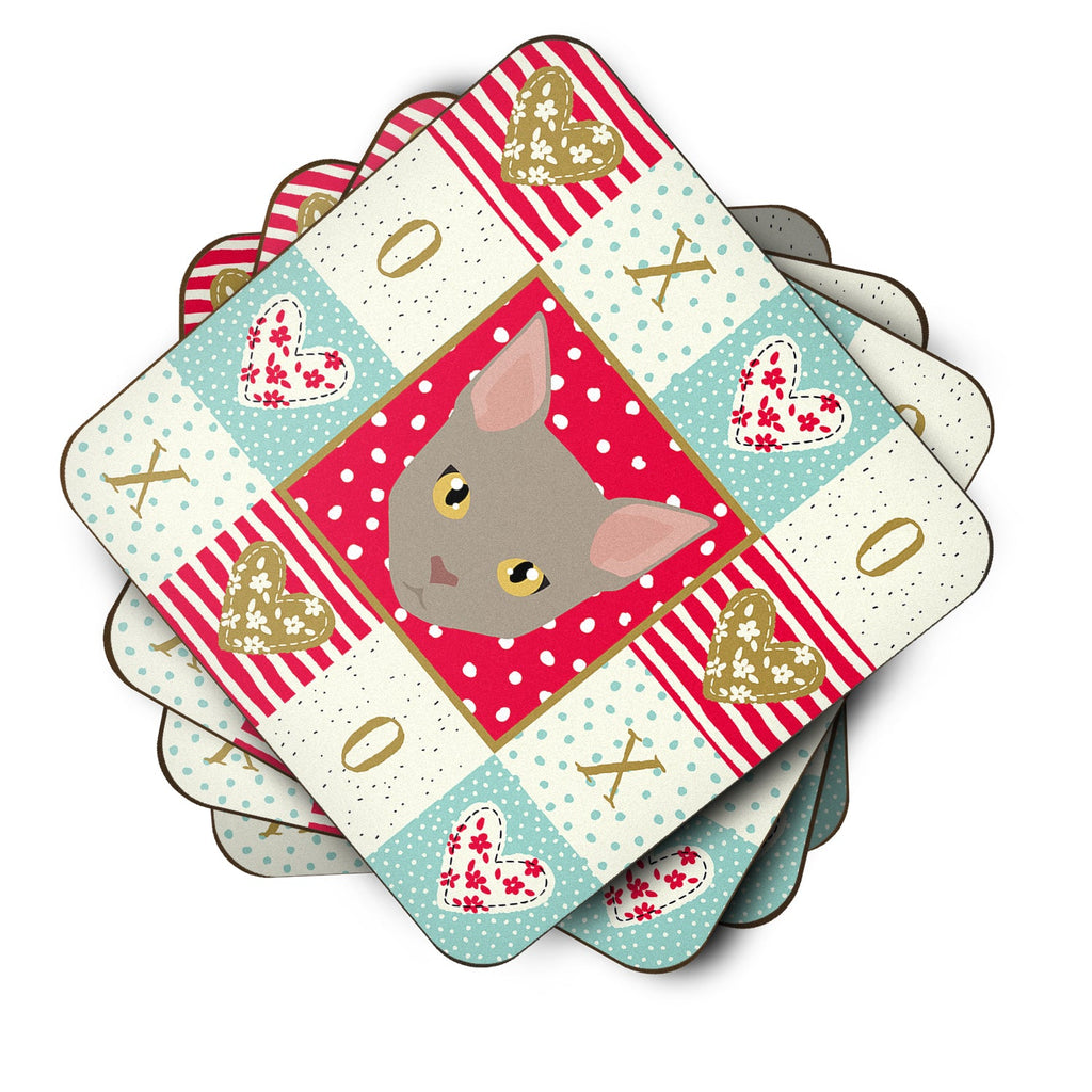 Malayan Cat Love Foam Coasters Set of 4 Cup Coasters for Indoor Outdoor, Tabletop Protection, Anti Slip, Mouse pad Material